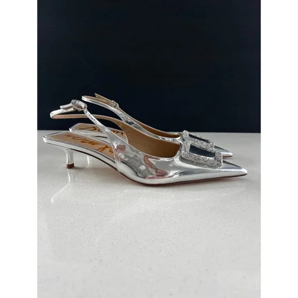 Sam Edelman Kammie Womens kitten Heels Soft Silver Size 9 - Picture 10 of 10